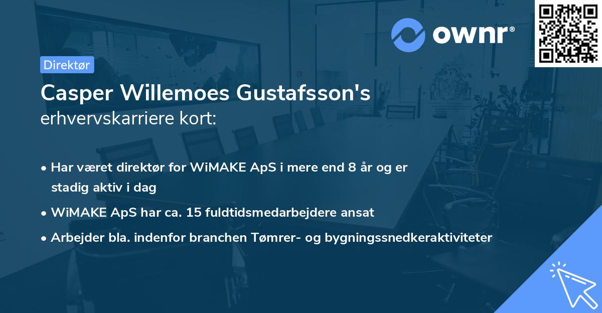 Casper Willemoes Gustafsson's erhvervskarriere kort