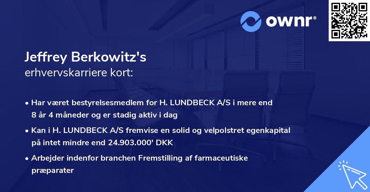 Jeffrey Berkowitz's erhvervskarriere kort