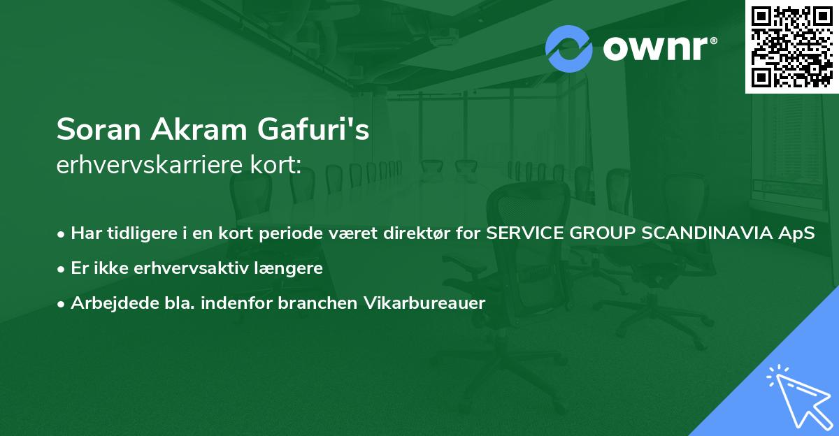 Soran Akram Gafuri's erhvervskarriere kort