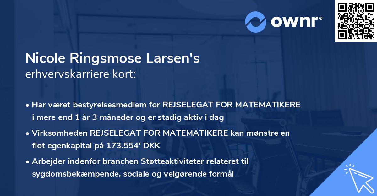 Nicole Ringsmose Larsen's erhvervskarriere kort