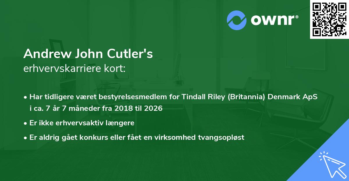 Andrew John Cutler's erhvervskarriere kort