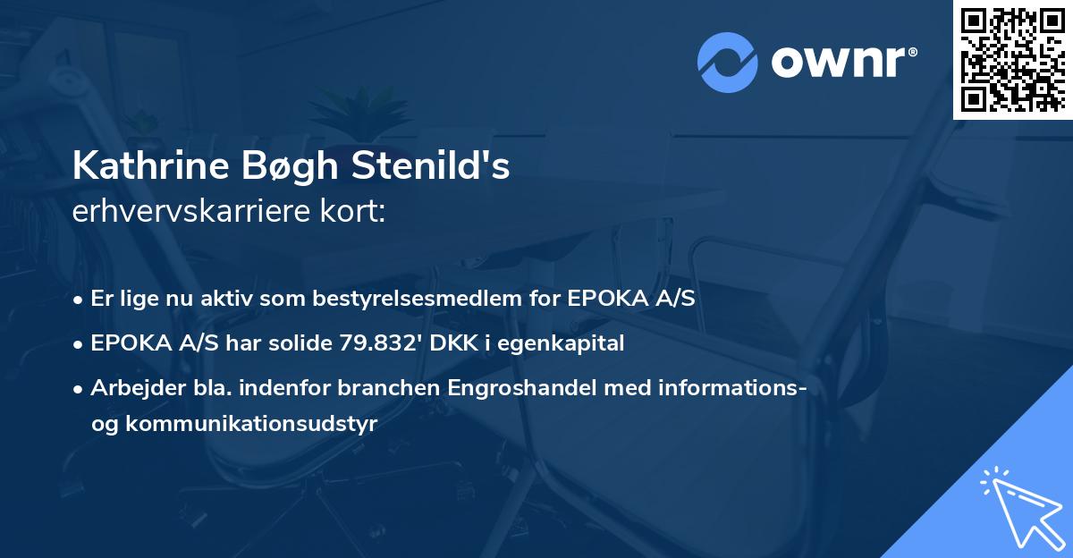 Kathrine Bøgh Stenild's erhvervskarriere kort