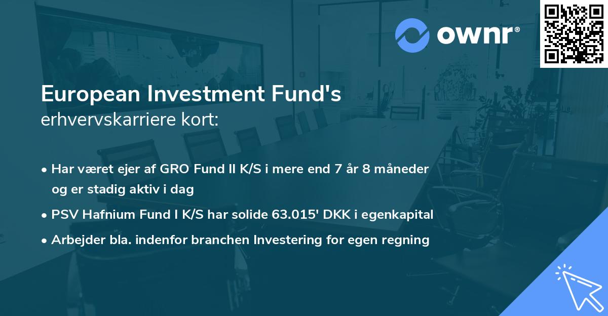 European Investment Fund's erhvervskarriere kort
