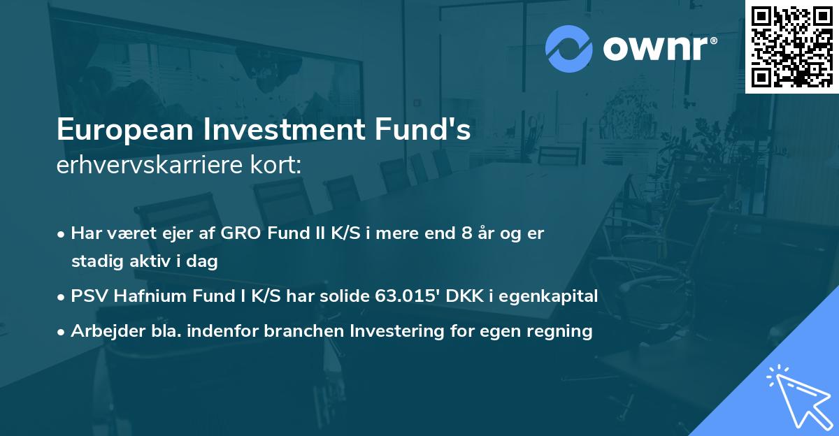 European Investment Fund's erhvervskarriere kort