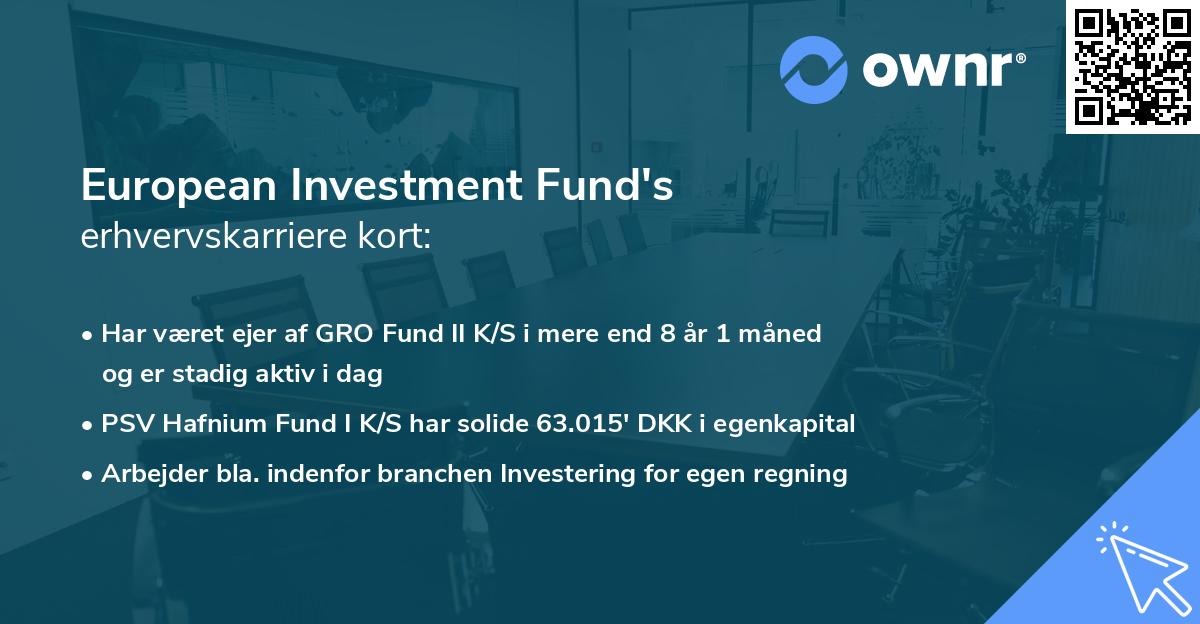 European Investment Fund's erhvervskarriere kort