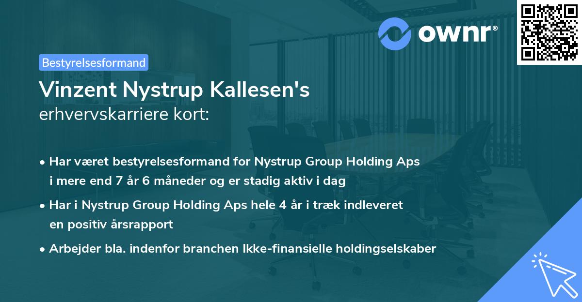 Vinzent Nystrup Kallesen's erhvervskarriere kort