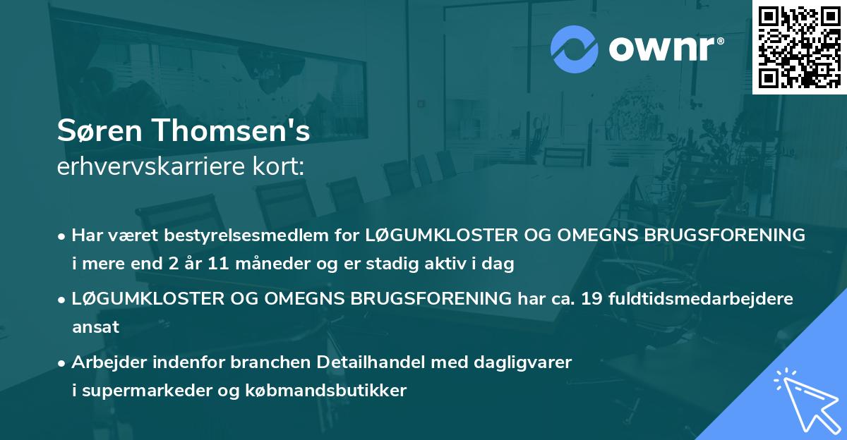 Søren Thomsen's erhvervskarriere kort