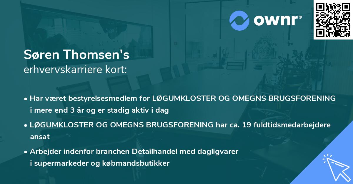 Søren Thomsen's erhvervskarriere kort