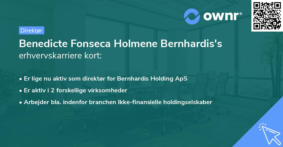 Benedicte Fonseca Holmene Bernhardis's erhvervskarriere kort