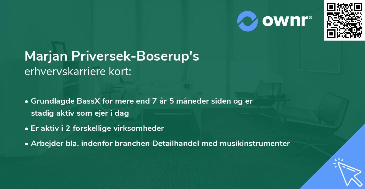 Marjan Priversek-Boserup's erhvervskarriere kort