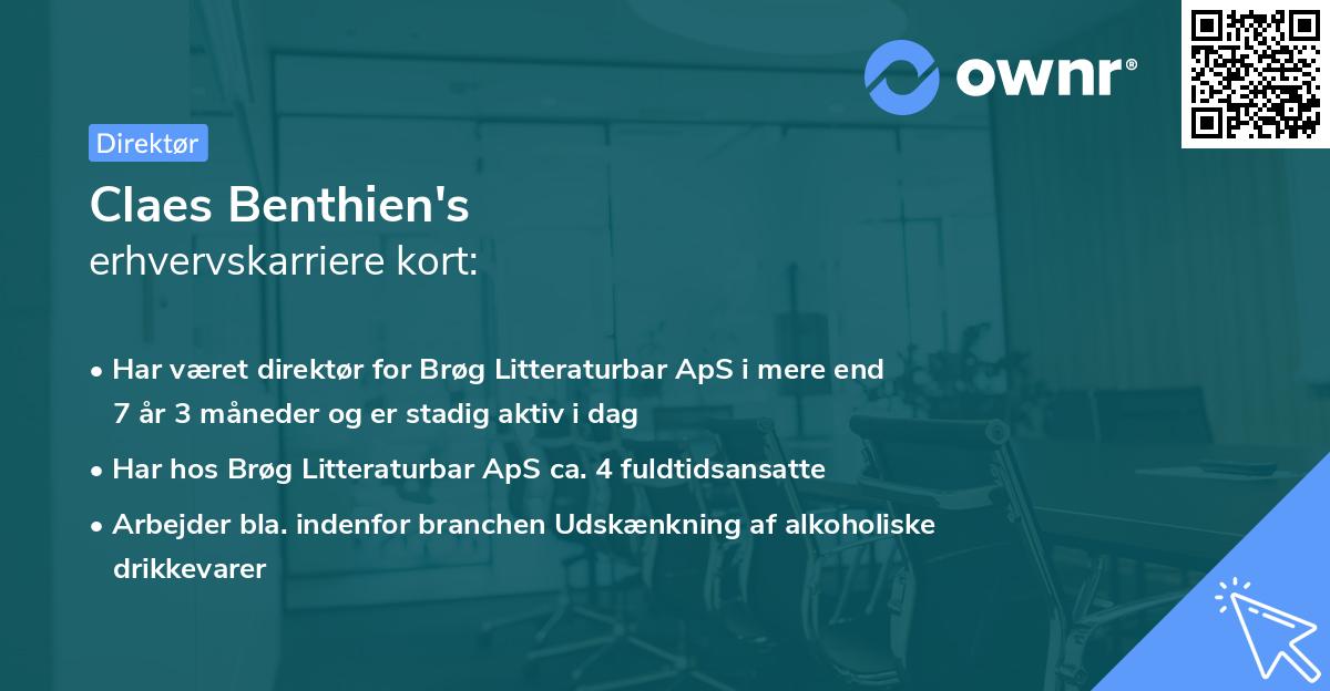 Claes Benthien's erhvervskarriere kort