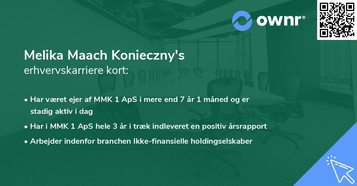 Melika Maach Konieczny's erhvervskarriere kort