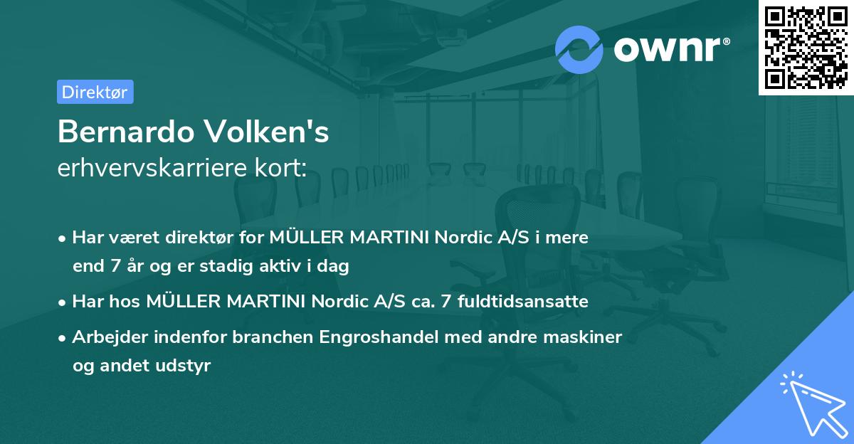 Bernardo Volken's erhvervskarriere kort