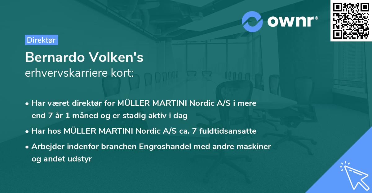 Bernardo Volken's erhvervskarriere kort