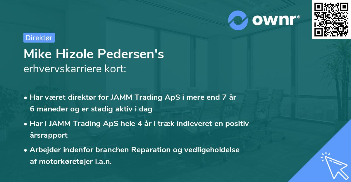 Mike Hizole Pedersen's erhvervskarriere kort