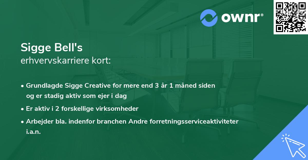 Sigge Bell's erhvervskarriere kort