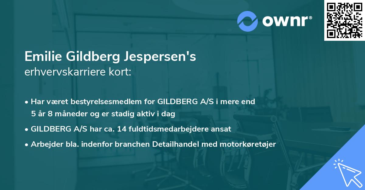 Emilie Gildberg Jespersen's erhvervskarriere kort