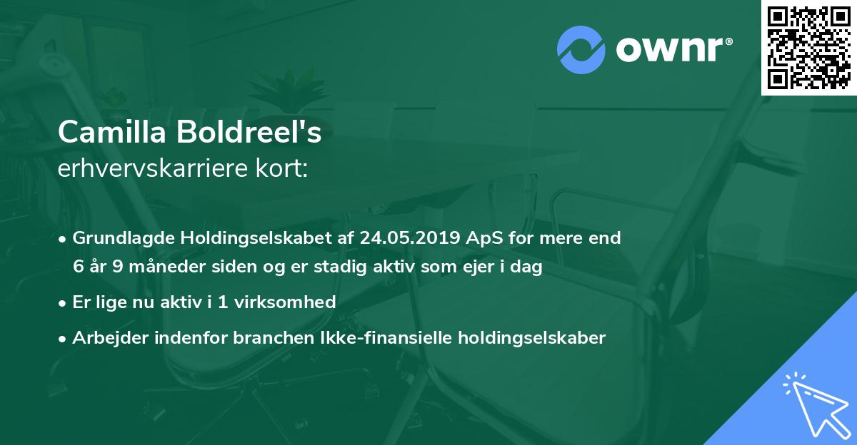 Camilla Boldreel's erhvervskarriere kort