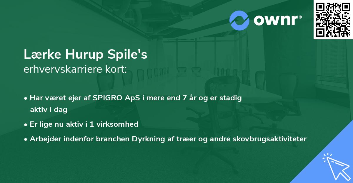 Lærke Hurup Spile's erhvervskarriere kort