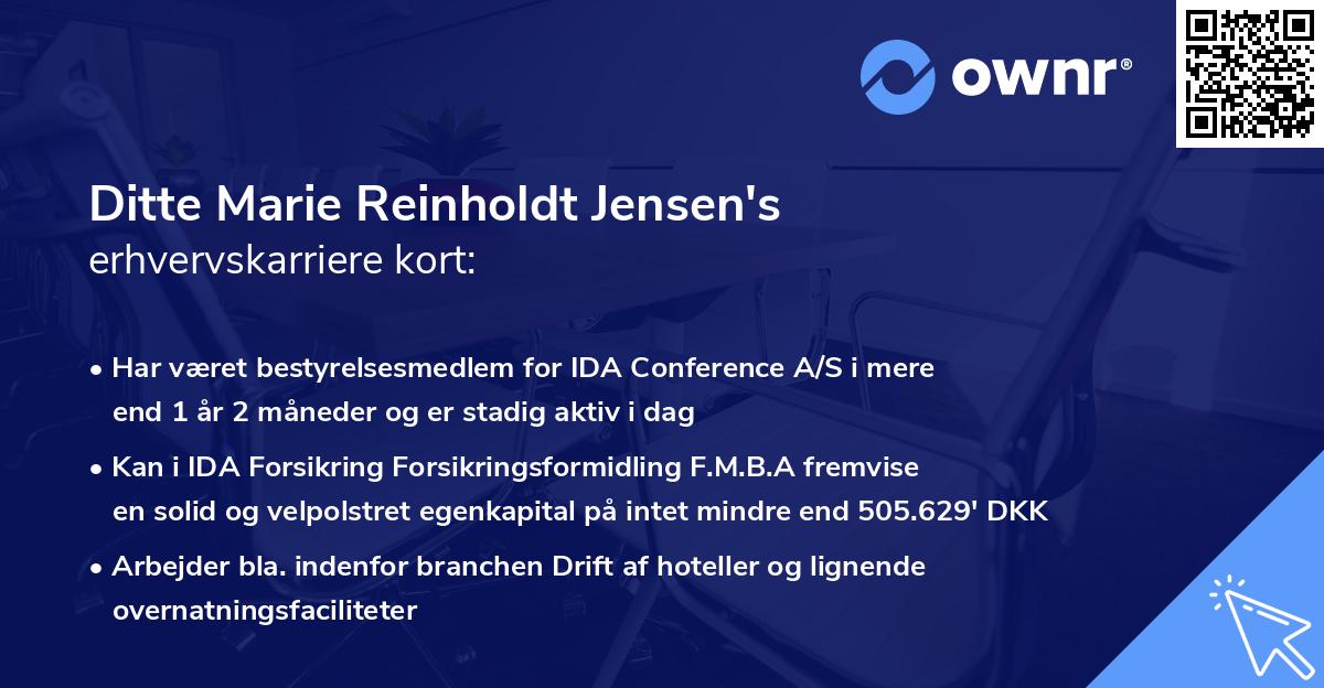 Ditte Marie Reinholdt Jensen's erhvervskarriere kort
