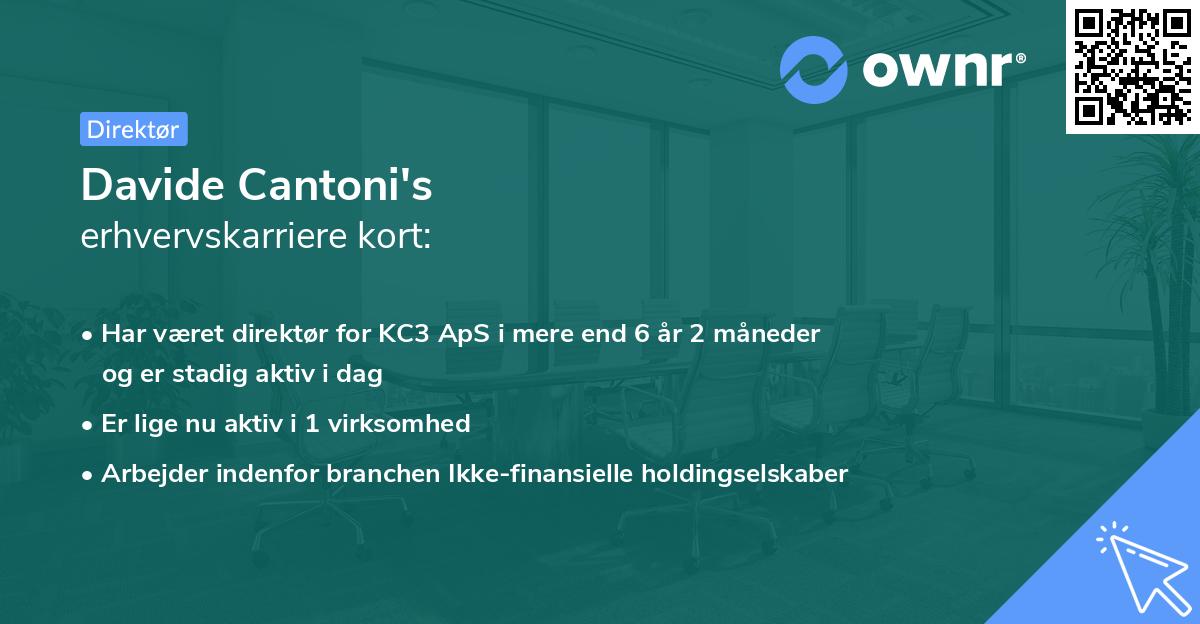 Davide Cantoni's erhvervskarriere kort