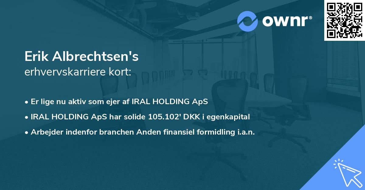 Erik Albrechtsen's erhvervskarriere kort