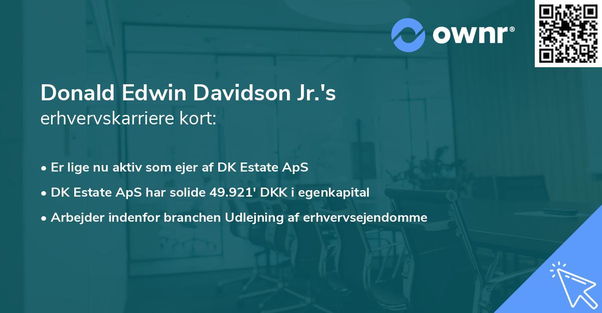 Donald Edwin Davidson Jr.'s erhvervskarriere kort