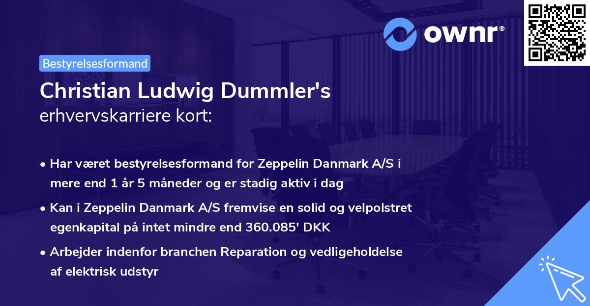 Christian Ludwig Dummler's erhvervskarriere kort