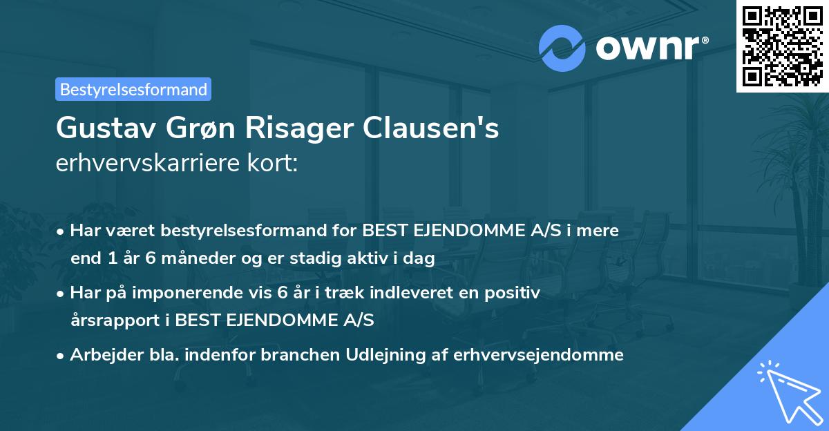 Gustav Grøn Risager Clausen's erhvervskarriere kort