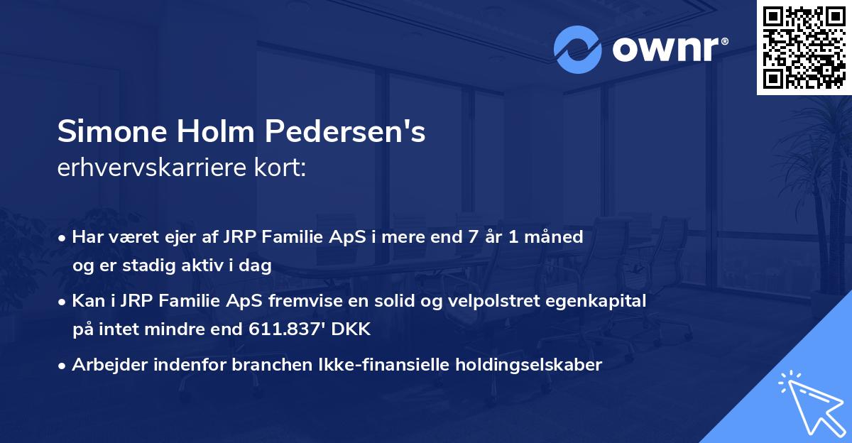 Simone Holm Pedersen's erhvervskarriere kort