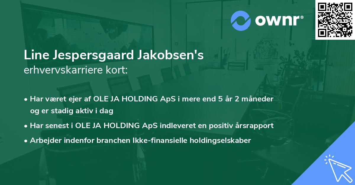Line Jespersgaard Jakobsen's erhvervskarriere kort