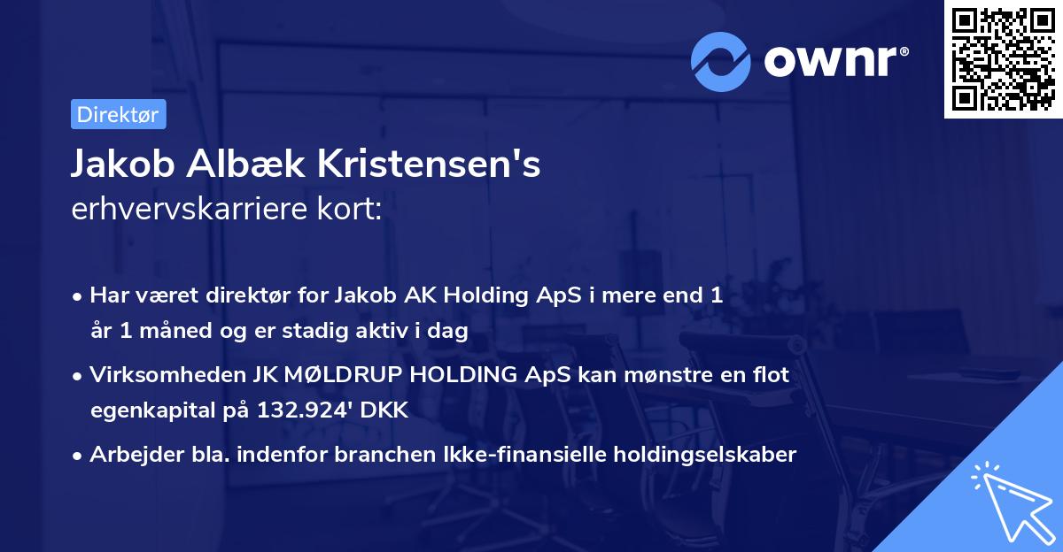 Jakob Albæk Kristensen's erhvervskarriere kort