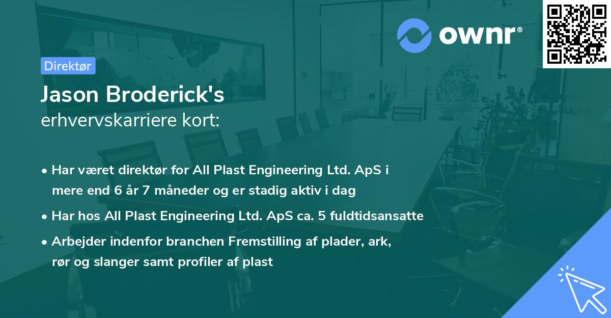 Jason Broderick's erhvervskarriere kort