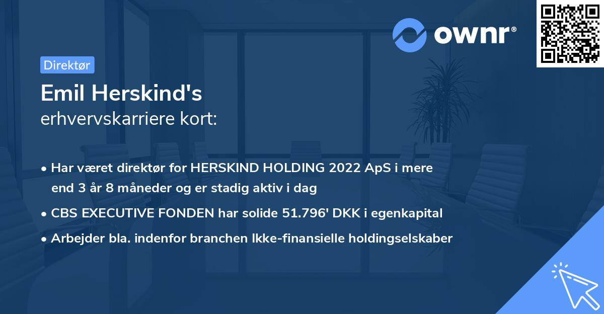 Emil Herskind's erhvervskarriere kort