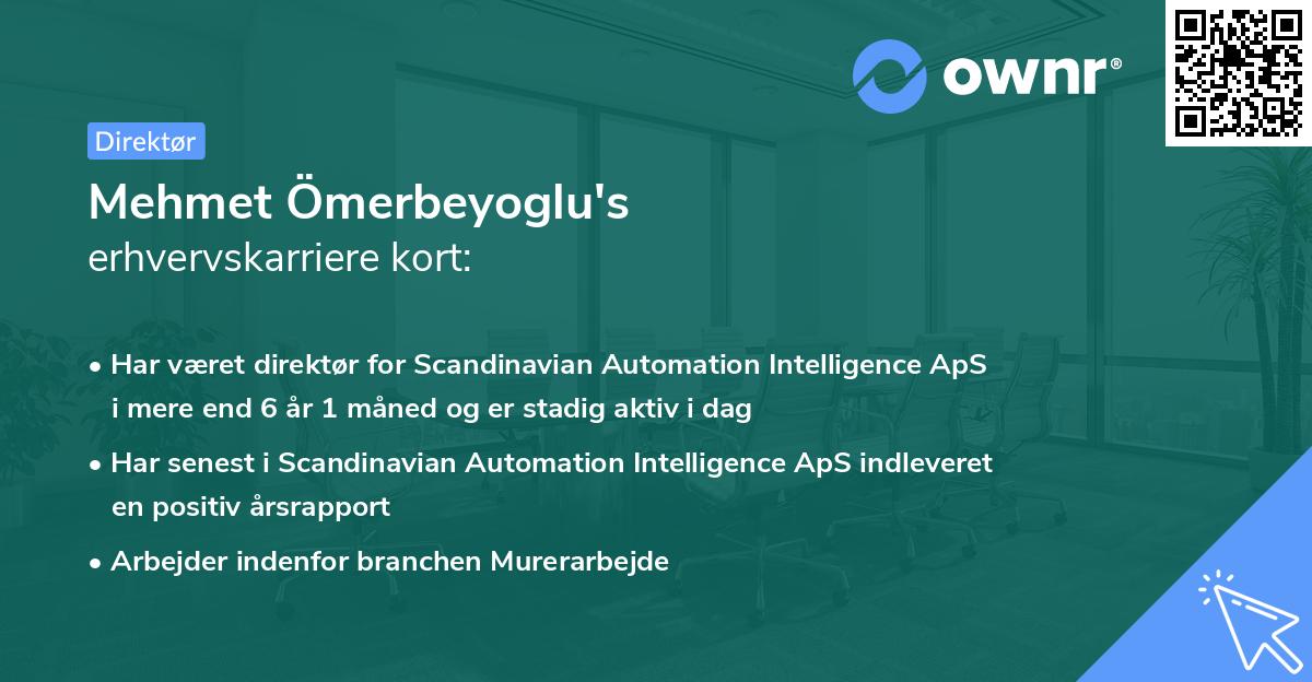 Mehmet Ömerbeyoglu's erhvervskarriere kort