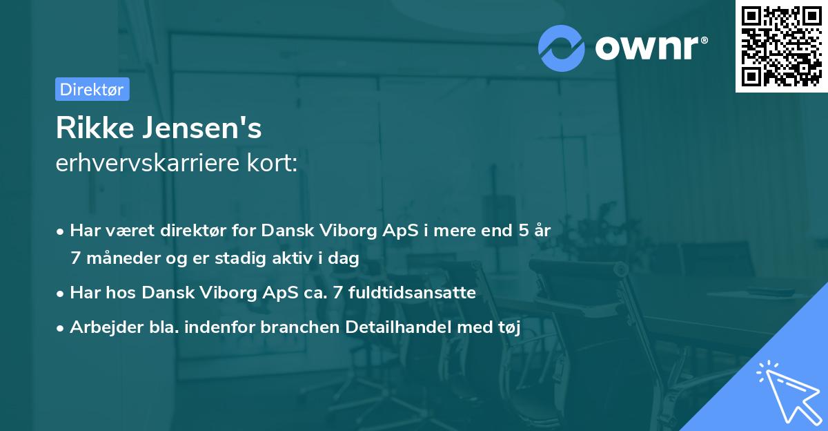 Rikke Jensen's erhvervskarriere kort