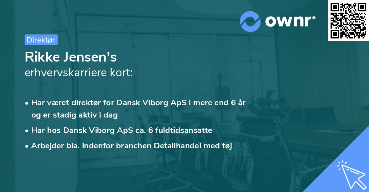 Rikke Jensen's erhvervskarriere kort