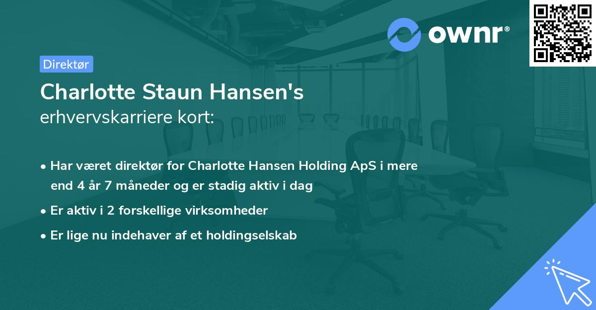 Charlotte Staun Hansen's erhvervskarriere kort