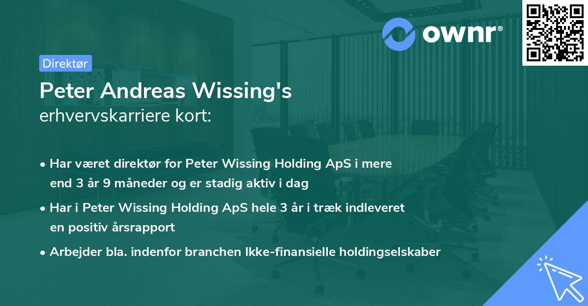 Peter Andreas Wissing's erhvervskarriere kort
