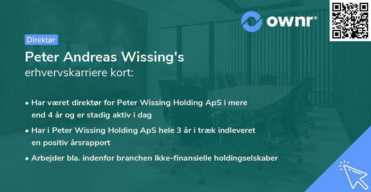 Peter Andreas Wissing's erhvervskarriere kort