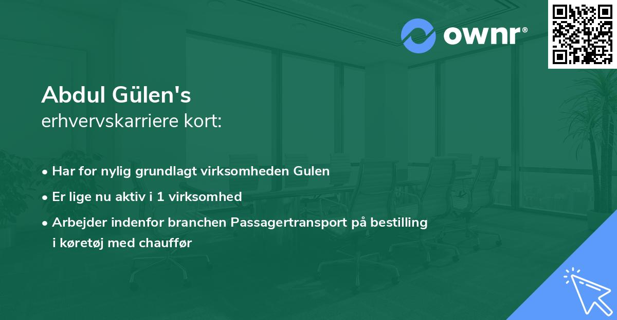 Abdul Gülen's erhvervskarriere kort