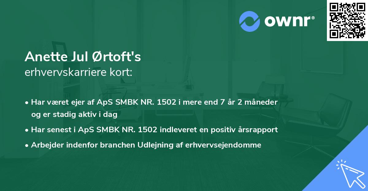 Anette Jul Ørtoft's erhvervskarriere kort
