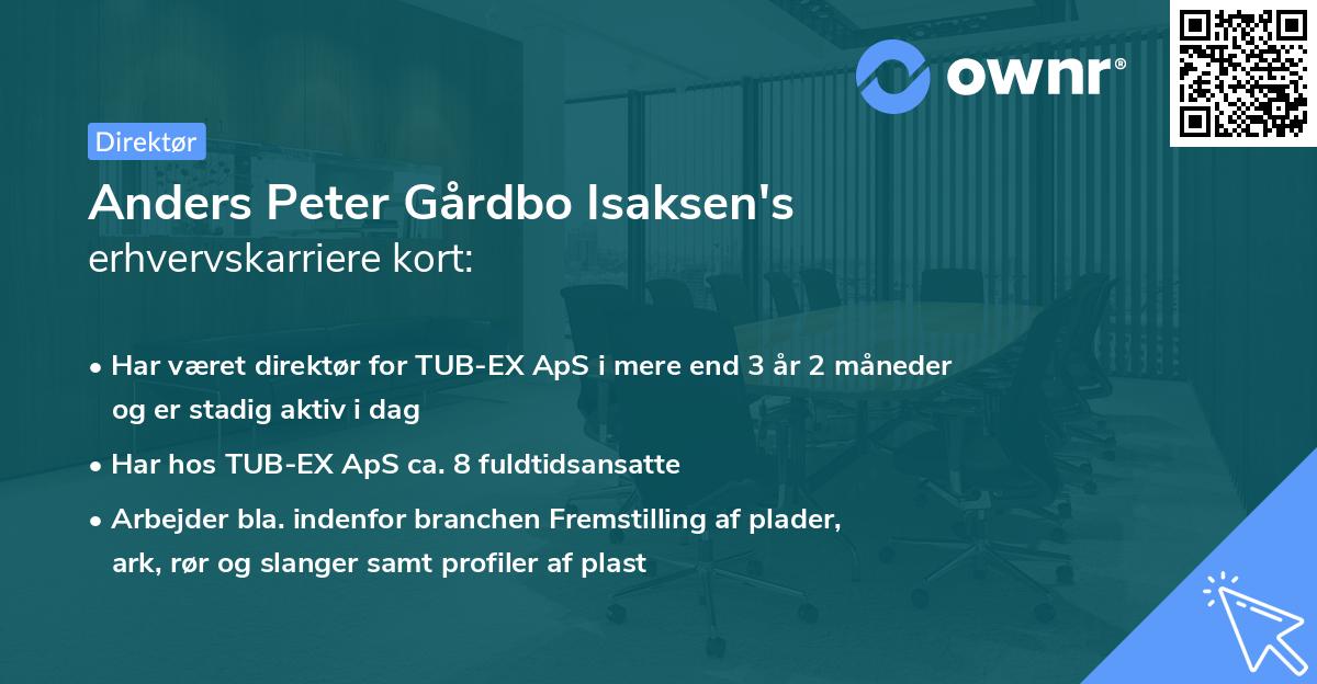 Anders Peter Gårdbo Isaksen's erhvervskarriere kort