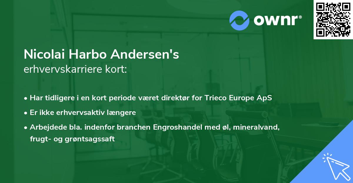 Nicolai Harbo Andersen's erhvervskarriere kort