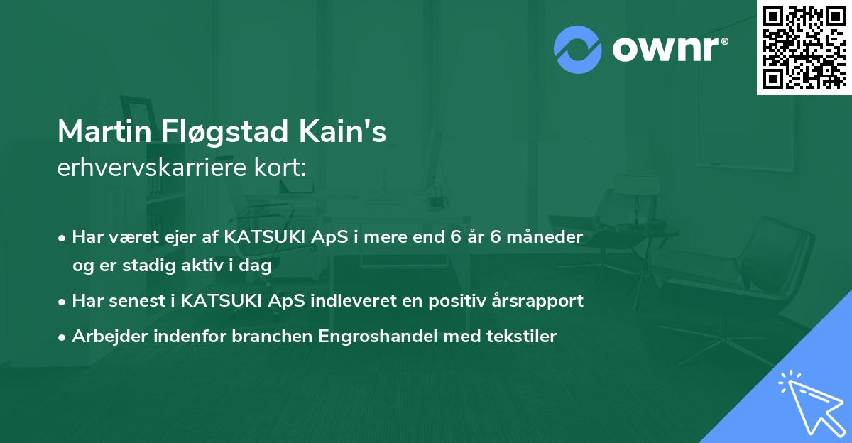Martin Fløgstad Kain's erhvervskarriere kort