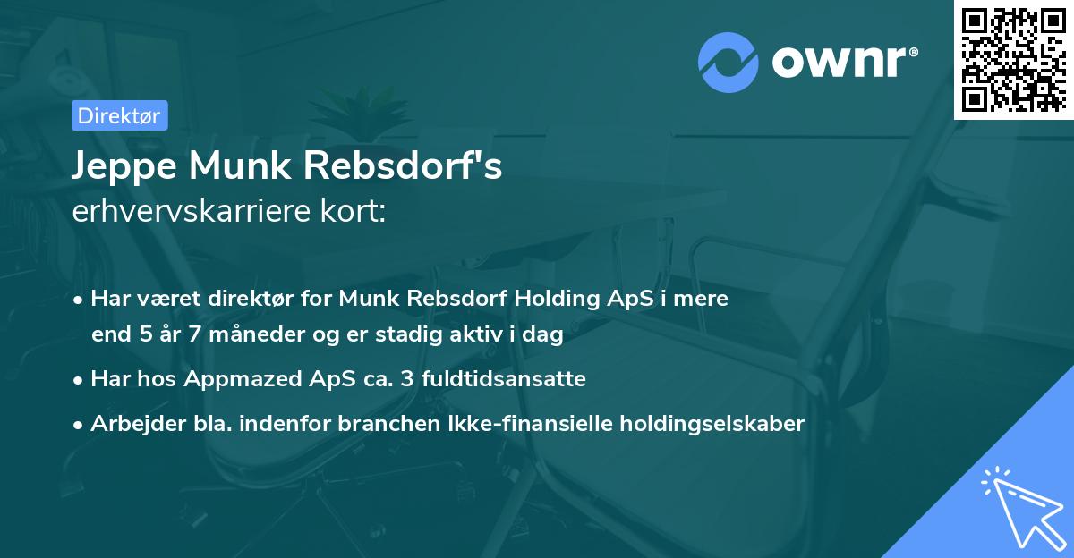 Jeppe Munk Rebsdorf's erhvervskarriere kort