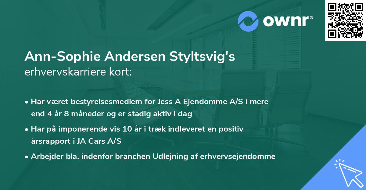 Ann-Sophie Andersen Styltsvig's erhvervskarriere kort