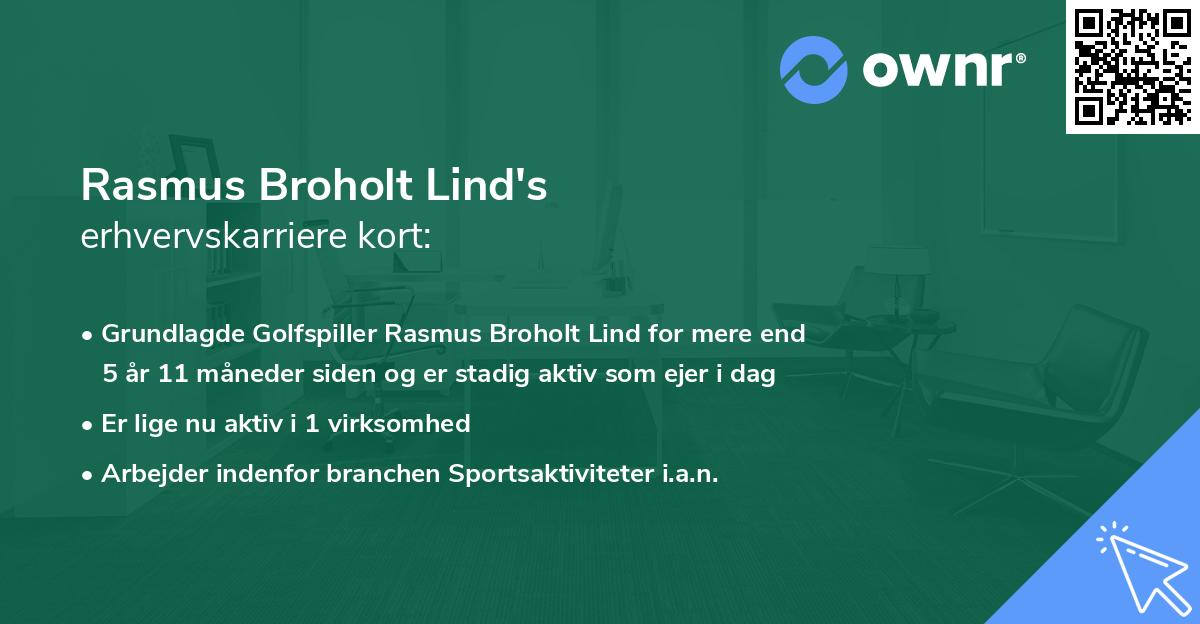 Rasmus Broholt Lind's erhvervskarriere kort