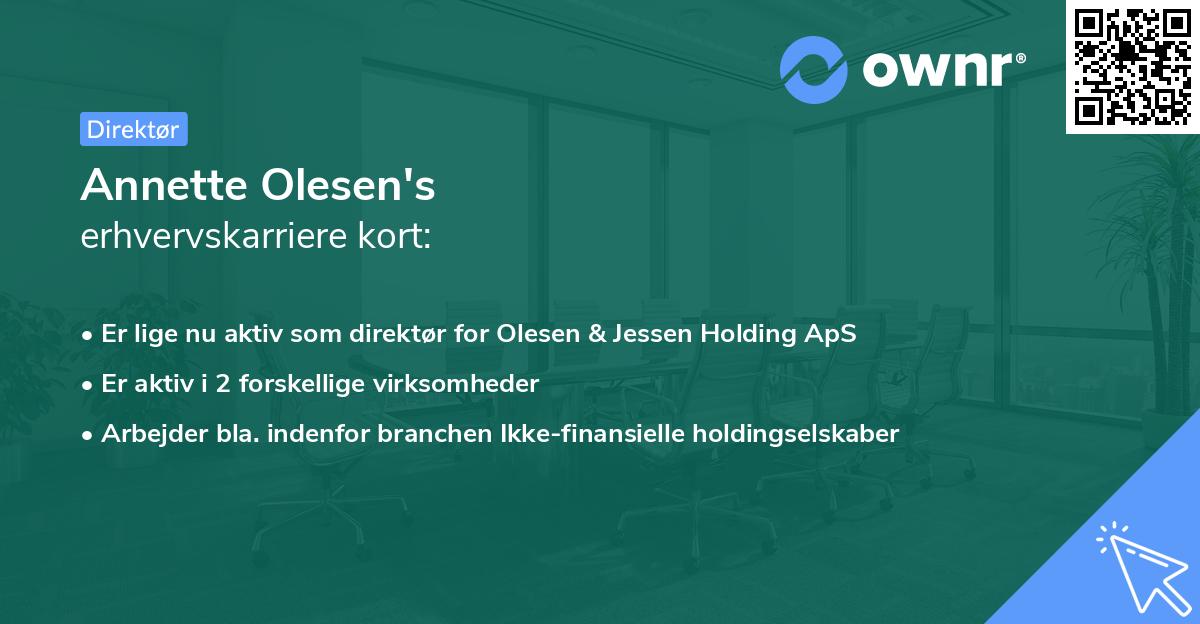 Annette Olesen's erhvervskarriere kort