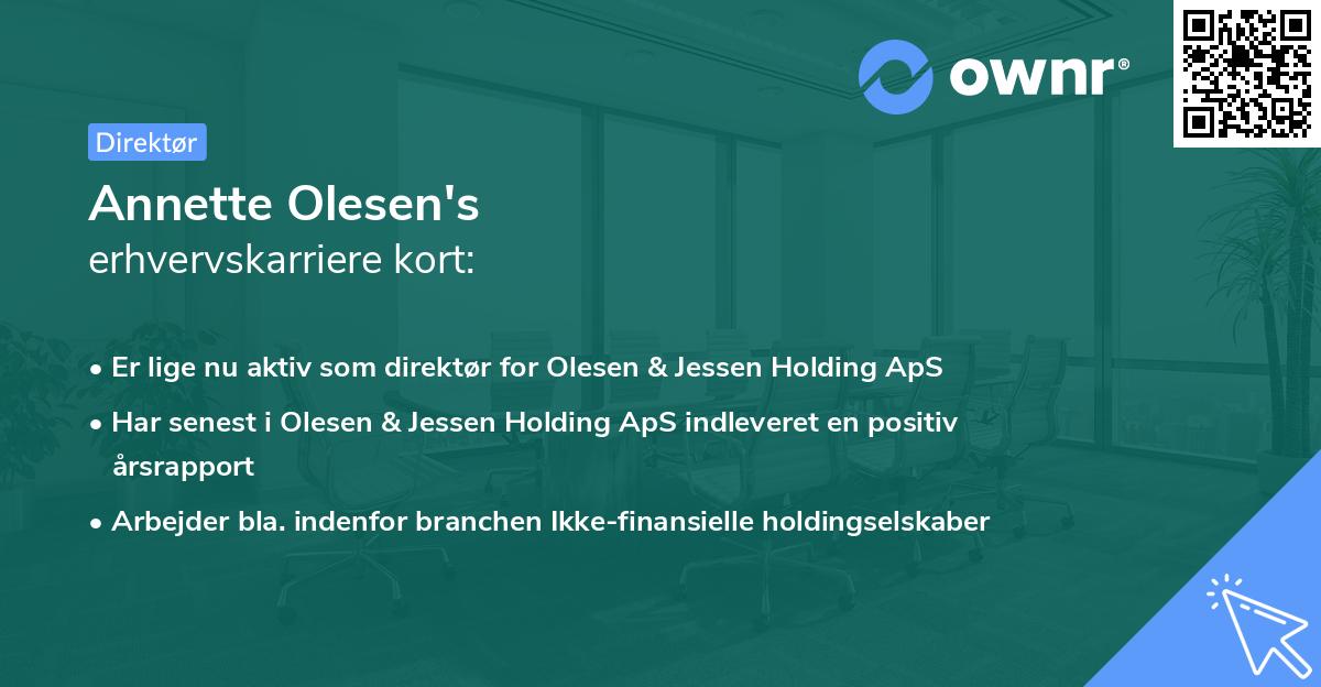 Annette Olesen's erhvervskarriere kort